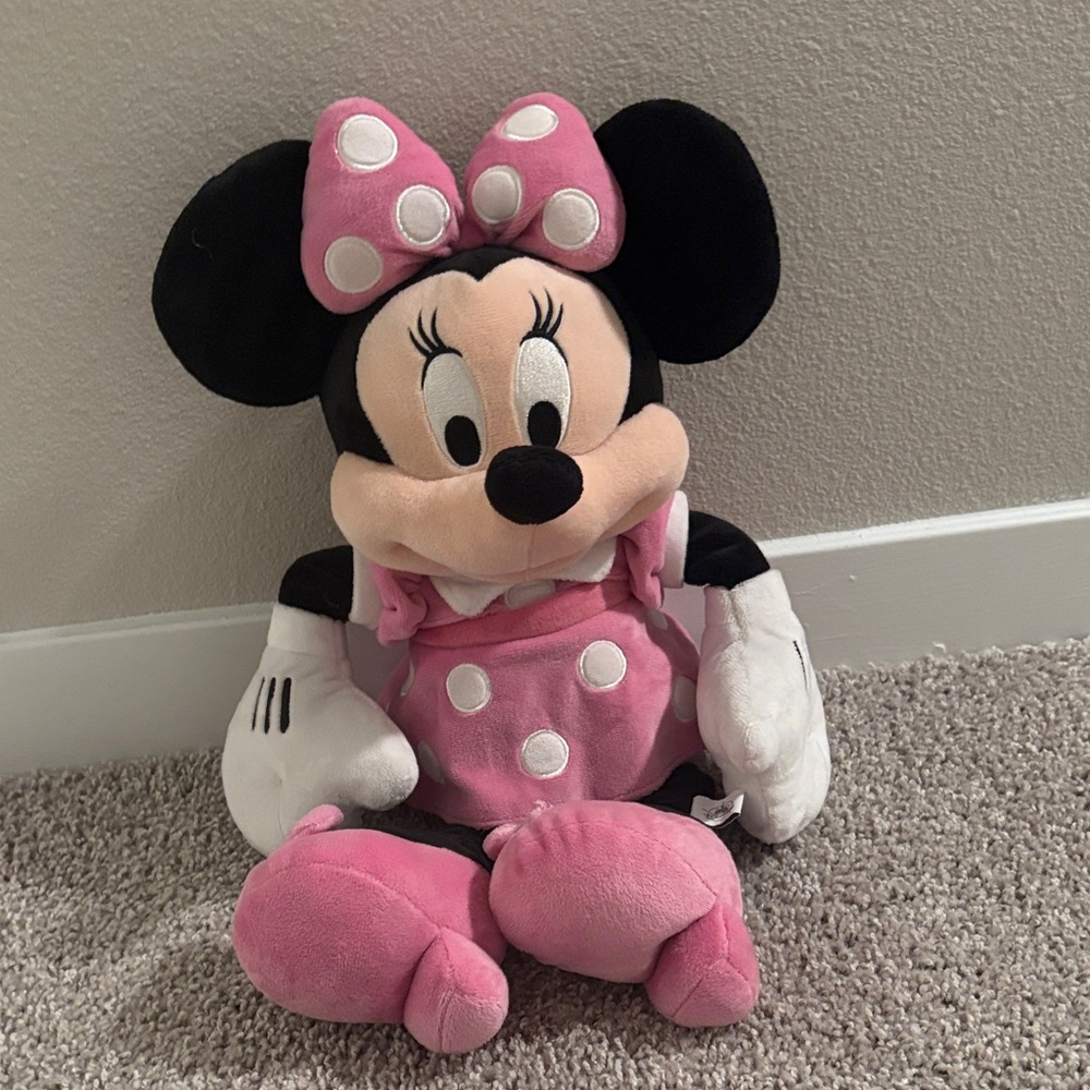 Disney Minnie Mouse Pink and Black Plush Doll